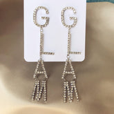 Novelty BOSS rhinestone letter earrings XG2104